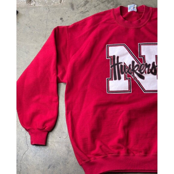 Vintage University Of Nebraska Huskers Crewneck Red Men's XL - Picture 5 of 7
